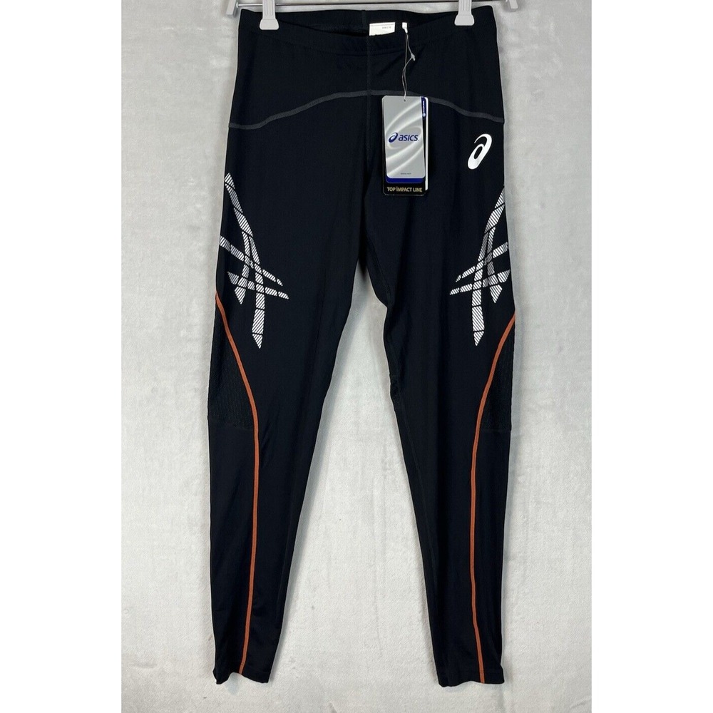 Asics Core Balance Tights Women Large Black Stretch Ankle Zip Vented Run Yoga - Picture 13 of 13